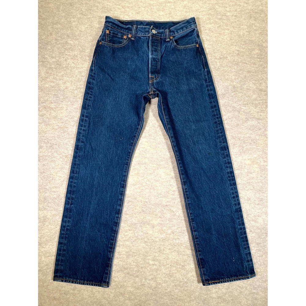 Levi's 501 Original Straight Jeans Mens‎ 31x32 Blue Denim Button Fly Authentic
